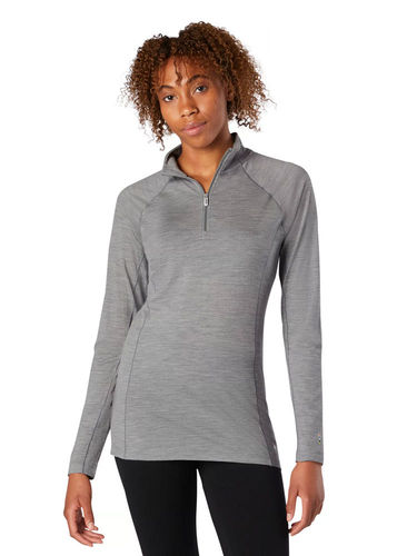 Smartwool Women's Classic All-Season Merino Base Layer 1/4 Zip (Light Gray)