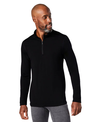 Smartwool Heren Classic All-Season Merino Base Layer 1/4 Zip (Black)