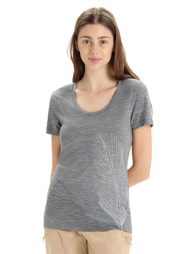 Icebreaker Dames Tech Lite II SS Scoop Tee Plume (Gritstone Hthr)