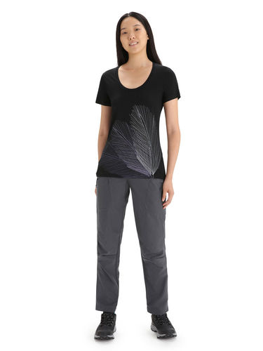 Icebreaker Dames Tech Lite II SS Scoop Tee Plume (Black)