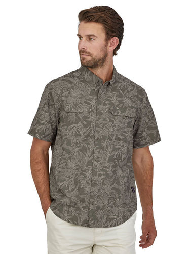 Patagonia Men's Self Guided Hike Shirt  (Monkey Flower: Garden Green)