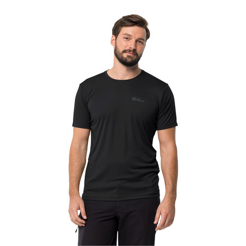 Jack Wolfskin Heren Tech Tee Black Hike Tshirt
