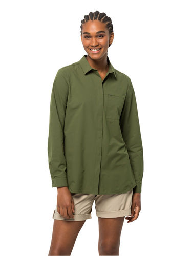 Jack Wolfskin Dames Light Wander LS Shirt (Greenwood)