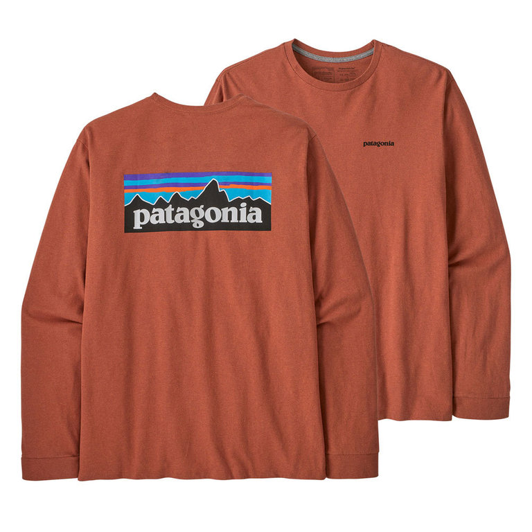 【めっちゃ変わる】 Patagonia Men's Tee Responsibili Logo P-6 Long-Sleeved 半袖Tシャツ