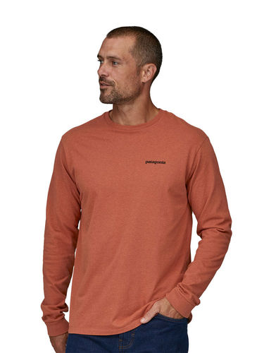 Patagonia Heren Long-Sleeved P-6 Logo Responsibili Tee (Quartz Coral)