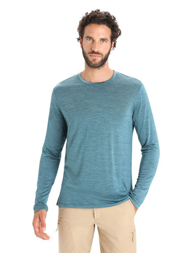 Icebreaker Men's Sphere-II LS Crewe (Green Glory Heather)