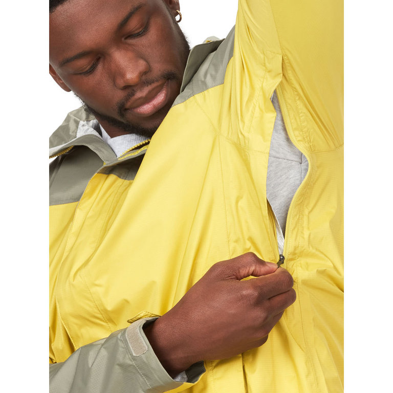 Marmot Men s PreCip Eco Jacket Limelight Vetiver Lightweight Breathable Rainjacket