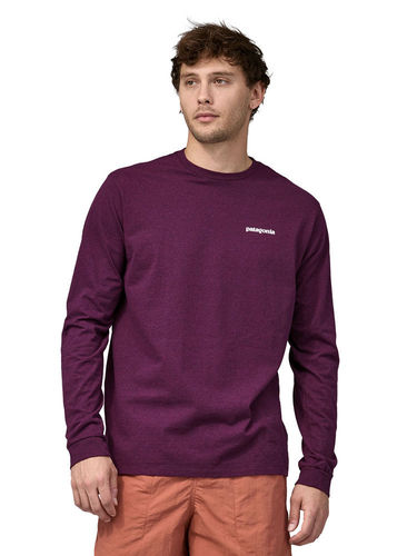 Patagonia Heren Long-Sleeved P-6 Logo Responsibili Tee (Night Plum)