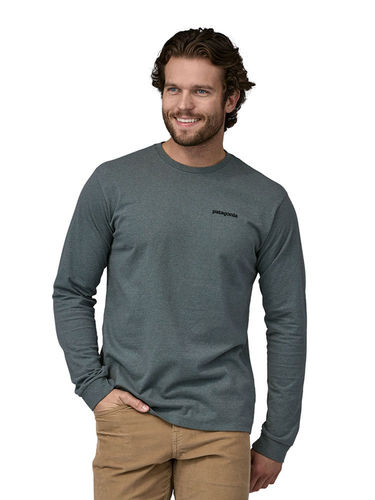 Patagonia Heren Long-Sleeved P-6 Logo Responsibili Tee (Nouveau Green)