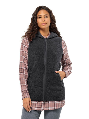 Jack Wolfskin Dames High Curl Long Vest (Black)