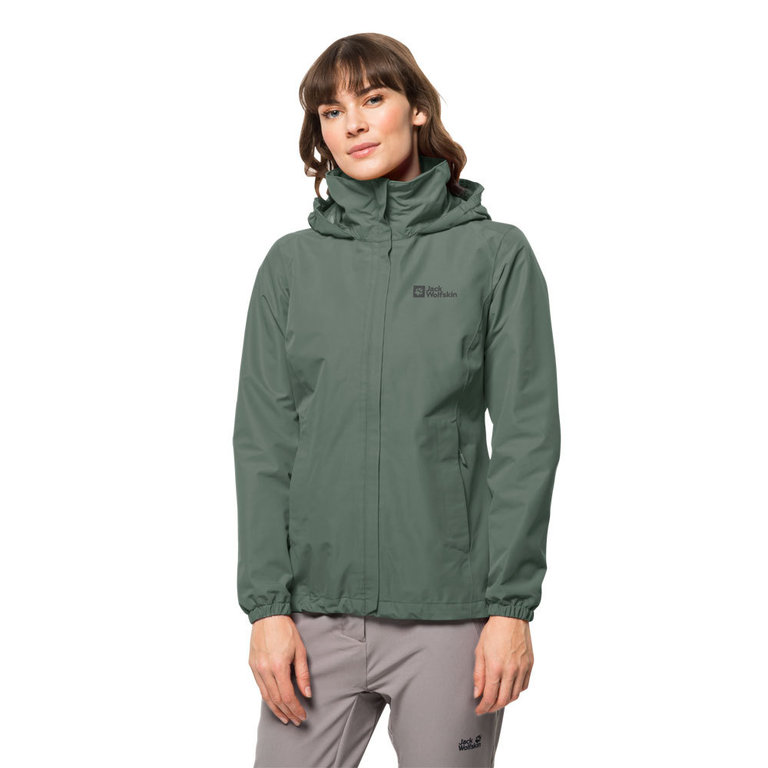 Jack Wolfskin Women s Stormy Point 2L Jacket Picnic Green