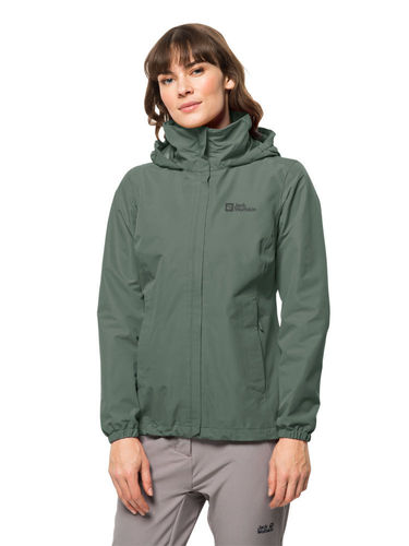 Jack Wolfskin Dames Stormy Point 2L Jacket (Picnic Green)