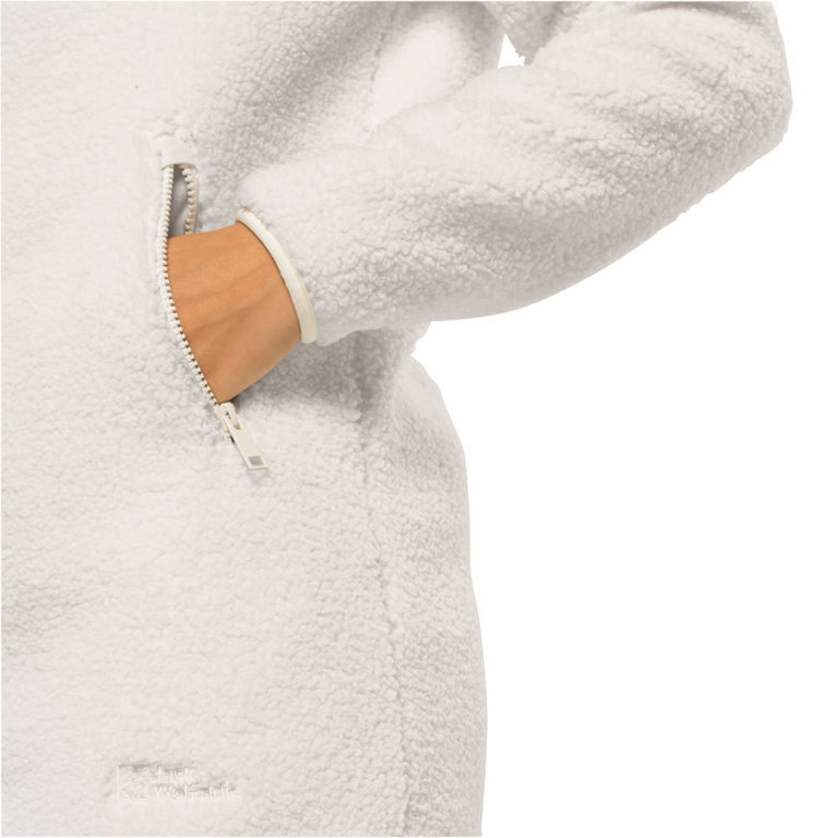 Jack Wolfskin Women's High Curl Coat (Cotton White) Fleece Jacket