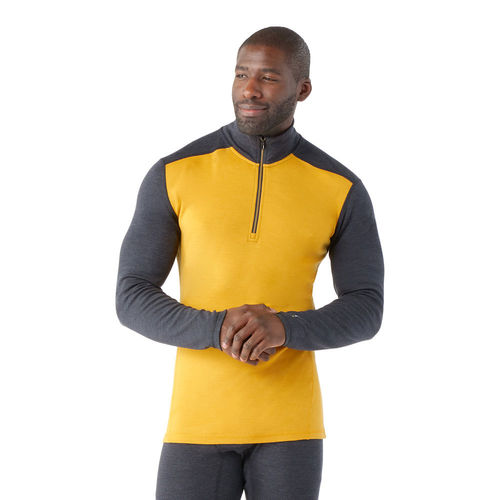 Smartwool Men's Classic Thermal Merino Base Layer 1/4 Zip (Charcoal Honey  Gold) Merino Underwear