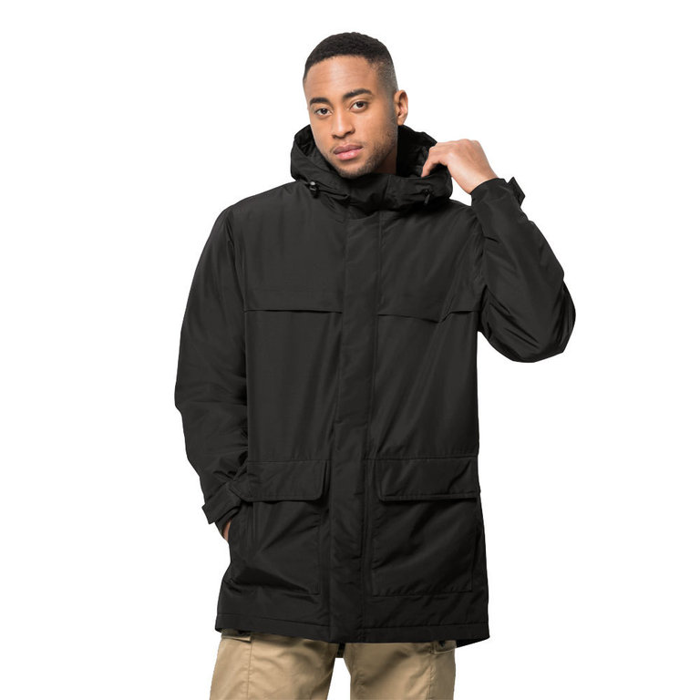 Jack Wolfskin Men's Winterlager Parka (Black) Insulating Winter Coat