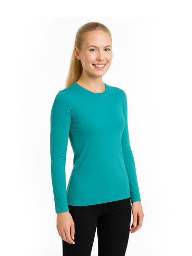 Icebreaker Womens Oasis LS Crewe (Flux Green)