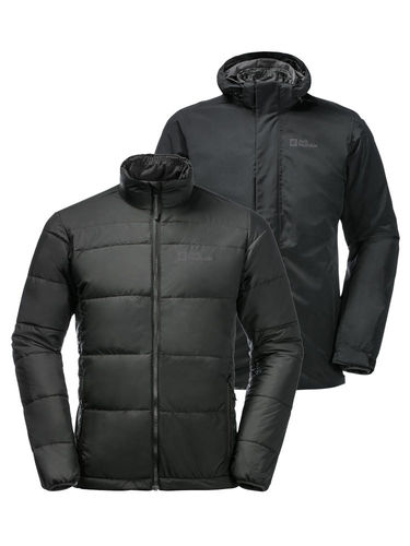 Jack Wolfskin Heren Bergland 3-in-1 Jacket (Black)