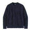 Patagonia Heren Recycled Wool-Blend Cable Knit Crewneck Sweater (New Navy)
