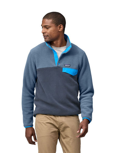 Patagonia Heren Lightweight Synchilla Snap-T Fleece Pullover (Smolder Blue)