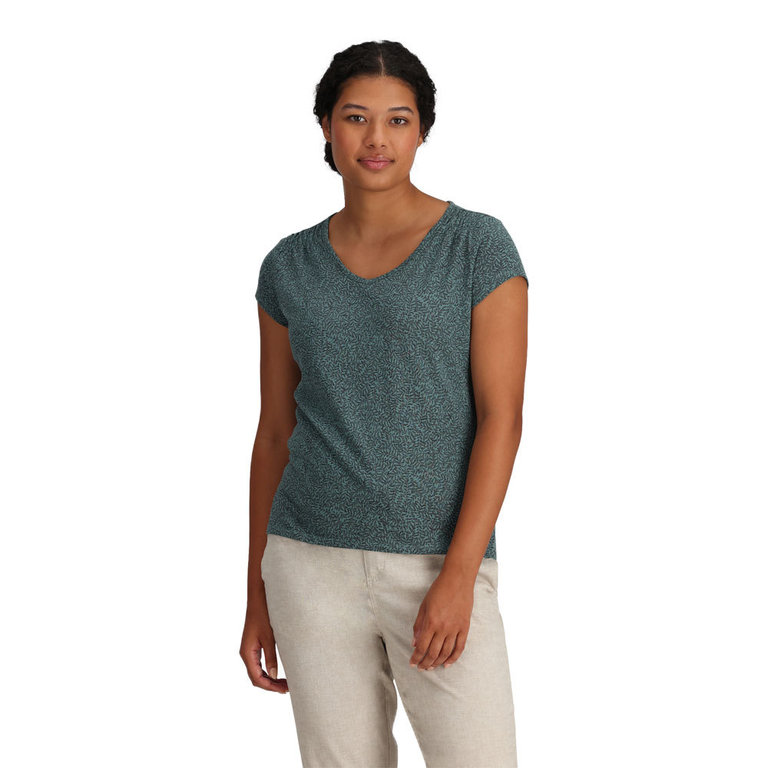 (取寄) ロイヤルロビンズ レディース フェザーウェイト スラブ ティー  Robbins women Featherweight Slub Tee Sage Leaf Nisene Print Royal Robbins Women's Featherweight Slub Tee (Sea Pine