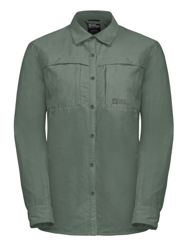 Jack Wolfskin Dames Barrier LS Shirt (Hedge Green)