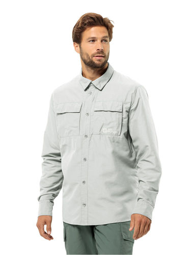 Jack Wolfskin Heren Barrier LS Shirt (Cool Grey)