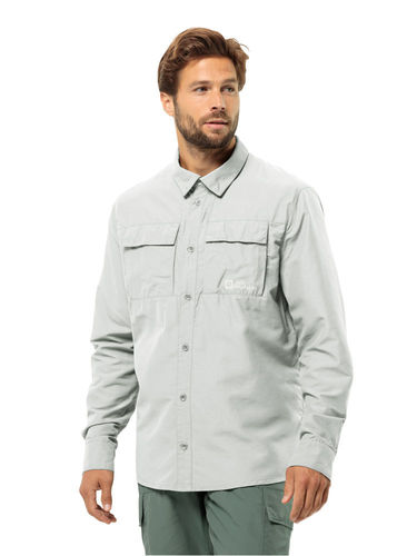 Jack Wolfskin Men's Barrier LS Shirt (Cool Grey)