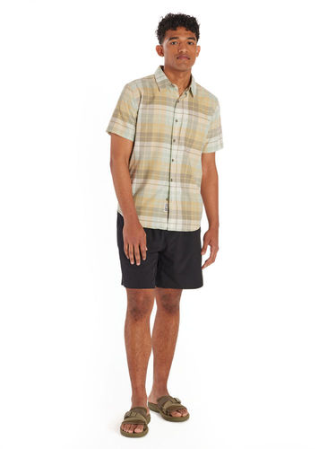 Marmot Men's Aerobora Novelty Short Sleeve Shirt (Vetiver Wayland Plaid)