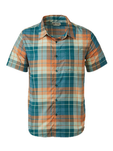 Marmot Heren Aerobora Novelty Short Sleeve Shirt (Dark Jungle Wayland Plaid)