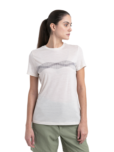 Icebreaker Women's Merino 150 Tech Lite III SS Tee Mountain Lines (Chalk)