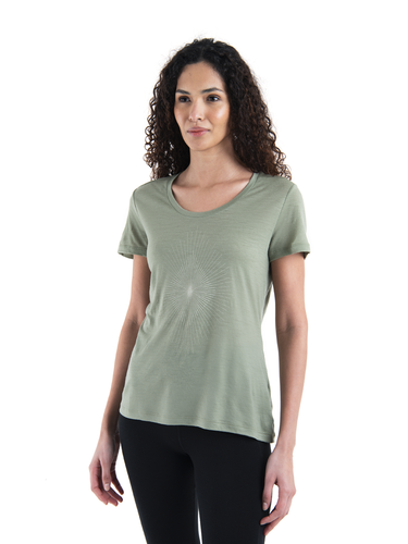 Icebreaker Dames Merino 150 Tech Lite III SS Scoop Tee Light Forms (Lichen)