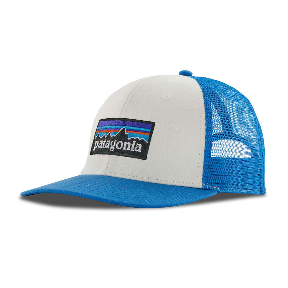 Patagonia P-6 Logo Trucker Hat (White w/Vessel Blue)