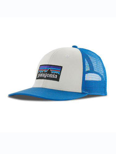 Patagonia P-6 Logo Trucker Hat (White w/Vessel Blue)