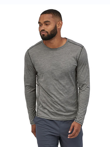 Patagonia Men's L/S Cap Cool Lightweight Shirt (Forge Grey - Feather Grey X-Dye)