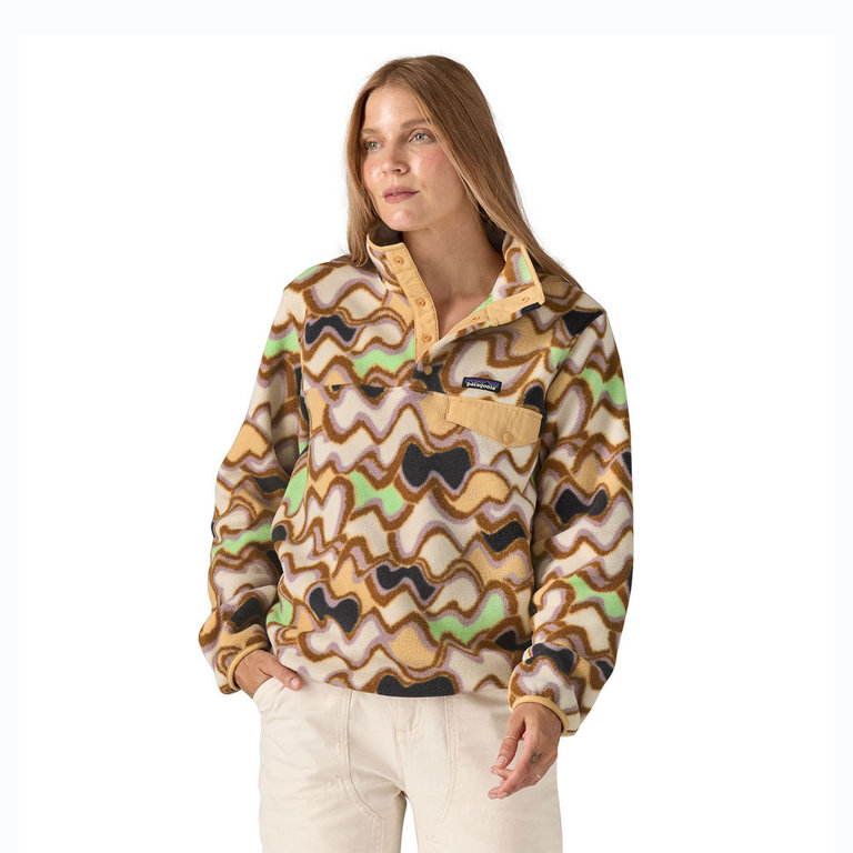 Patagonia Women s Lightweight Synchilla Snap T Fleece Pullover Small Currents Natural Fleece