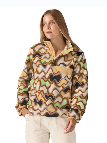 Patagonia Women's Lightweight Synchilla Snap-T Fleece Pullover (Small Currents: Natural)