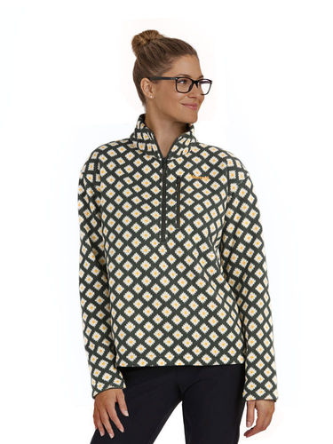 Marmot Women's Heavyweight Drop Line Printed 1/2 Zip - Rosin Green Flurry