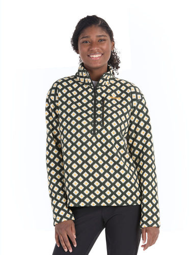 Marmot Dames Heavyweight Drop Line Printed 1/2 Zip (Rosin Green Flurry)