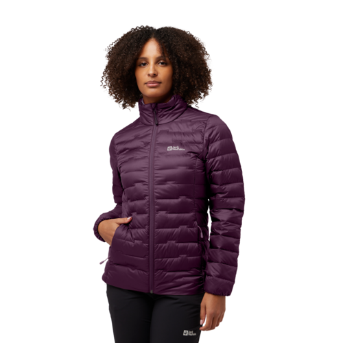 Jack Wolfskin Women s Passamani Down Jacket Midnight Plum Insulating Hoody