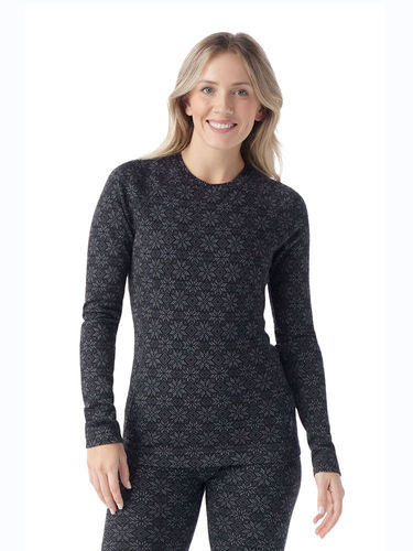 Smartwool Dames Classic Thermal Merino250 Base Layer Crew (Black Digi Snow)