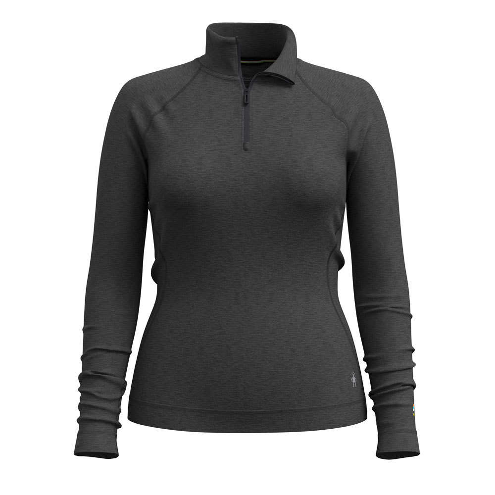 Smartwool Women's Classic Thermal Merino Base Layer 1/4 Zip (Charcoal Heather)