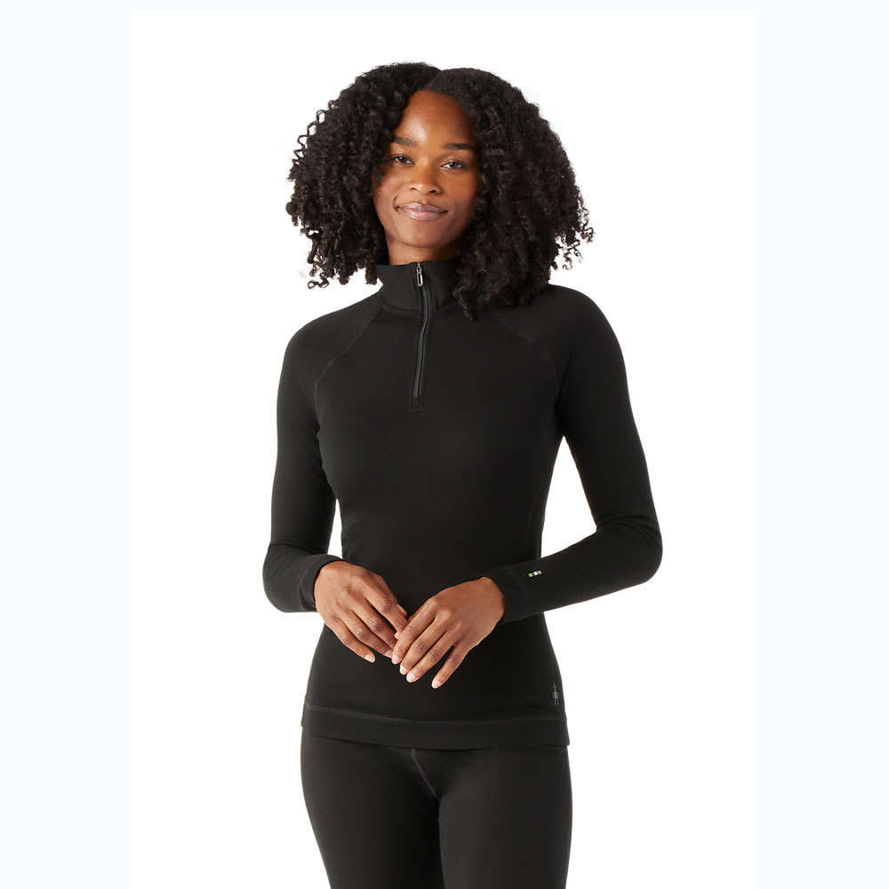 Smartwool Women's Classic Thermal Merino Base Layer 1/4 Zip (Black)