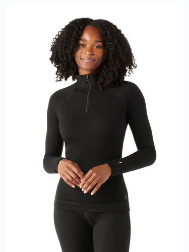 Smartwool Dames Classic Thermal Merino Base Layer 1/4 Zip (Black)