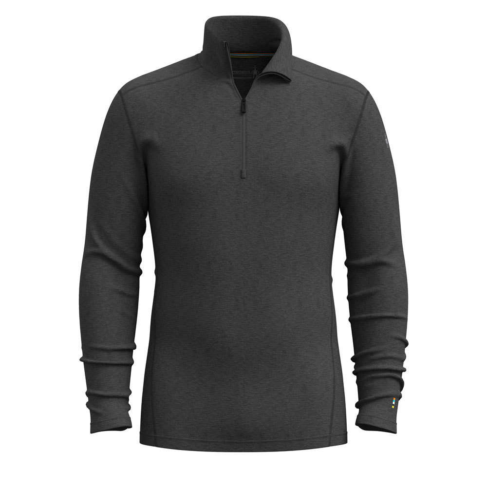 Smartwool Heren Classic Thermal Merino Base Layer 1/4 Zip (Charcoal Heather)