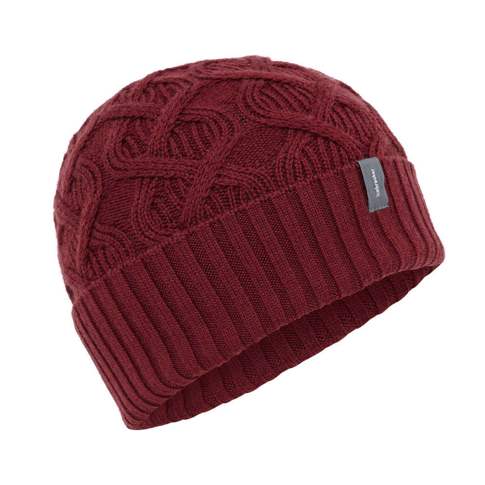 Icebreaker Merino Cable Knit Beanie (Port)
