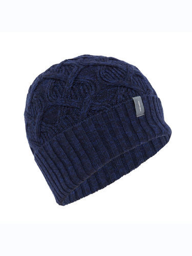 Icebreaker Merino Cable Knit Beanie (Midnight Navy/ Royal Navy)