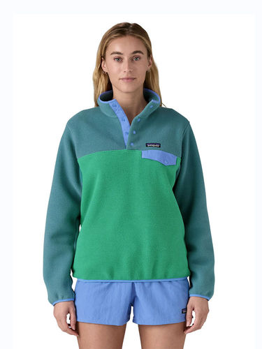 Patagonia Dames Lightweight Synchilla Snap-T Fleece Pullover (Heartleaf Green)