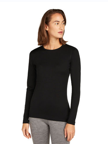 Icebreaker Dames 200 Oasis LS Crewe (Black)