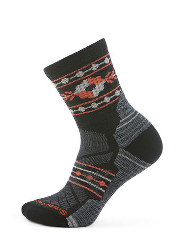 Smartwool Women's Hike Light Cushion Retro Floral Mid Crew Socks (Charcoal)