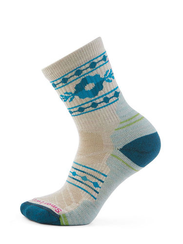 Smartwool Women's Hike Light Cushion Retro Floral Mid Crew Socks (Moonbeam)